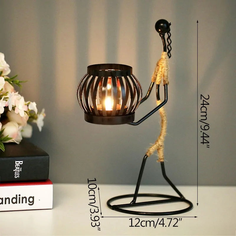 Llanos - Metal Abstract Character Candle Holder