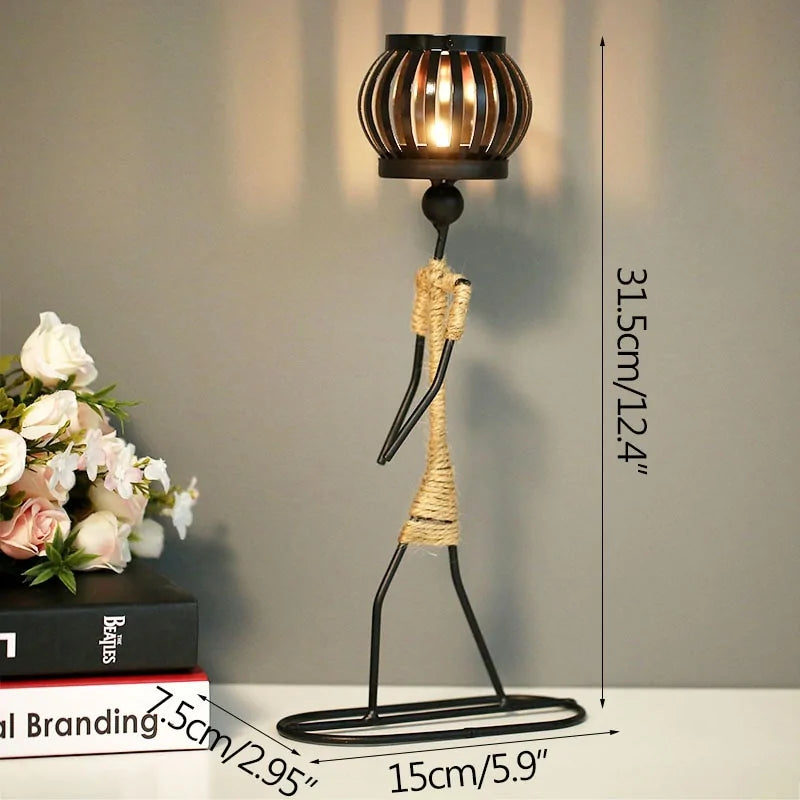 Llanos - Metal Abstract Character Candle Holder