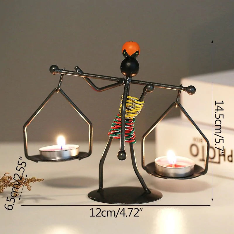 Llanos - Metal Abstract Character Candle Holder