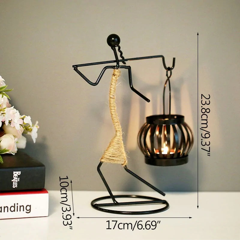 Llanos - Metal Abstract Character Candle Holder