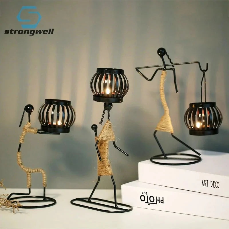 Llanos - Metal Abstract Character Candle Holder