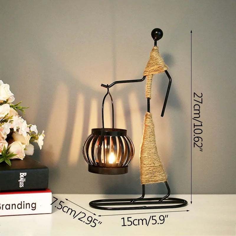 Llanos - Metal Abstract Character Candle Holder