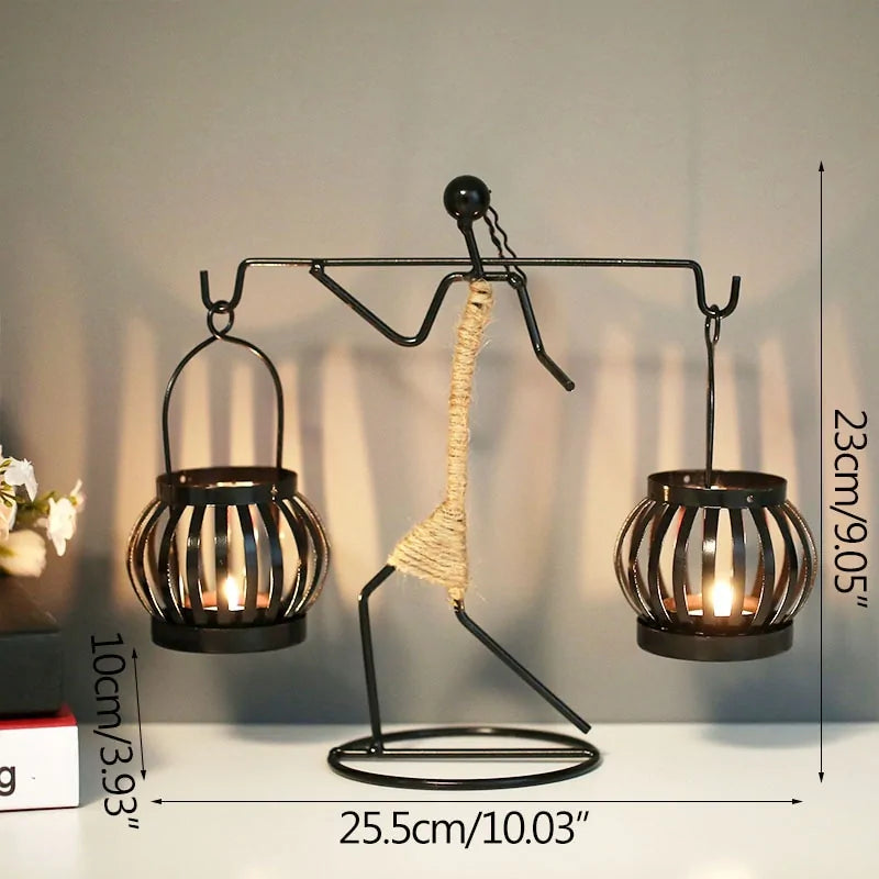Llanos - Metal Abstract Character Candle Holder