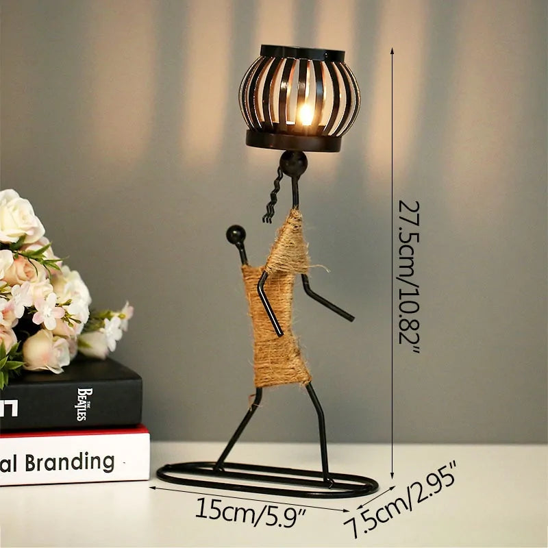 Llanos - Metal Abstract Character Candle Holder