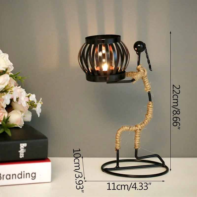 Llanos - Metal Abstract Character Candle Holder