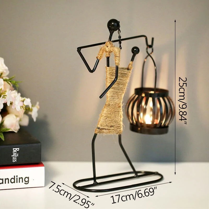 Llanos - Metal Abstract Character Candle Holder
